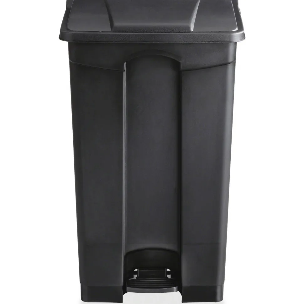 Safco Plastic Step-On Receptacle, 23 Gallon, Black