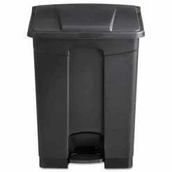 Safco Plastic Step-On Receptacle, 17 Gallon, Black