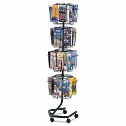Safco 32-Pocket Wire Rotary Brochure Literature Rack, 60