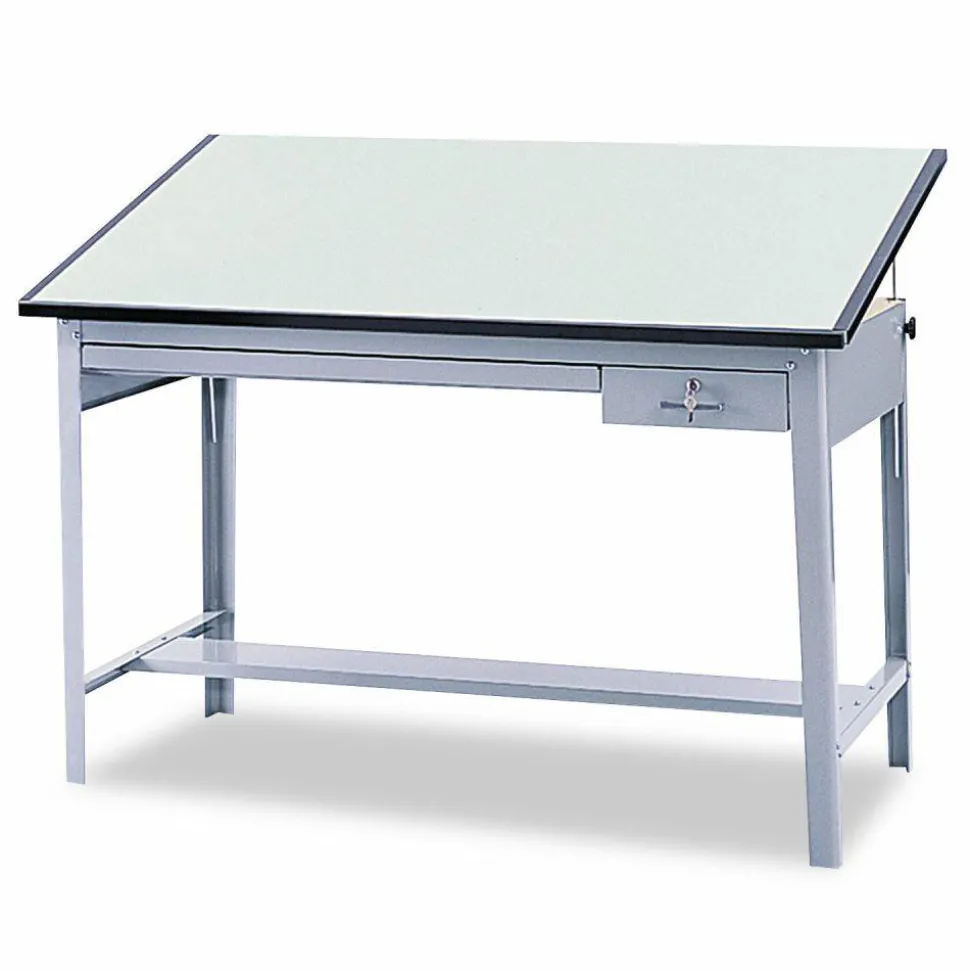Safco Precision Drafting Table Base, 35-1/2"H x 56-3/8"W x 30-1/2"D, Gray