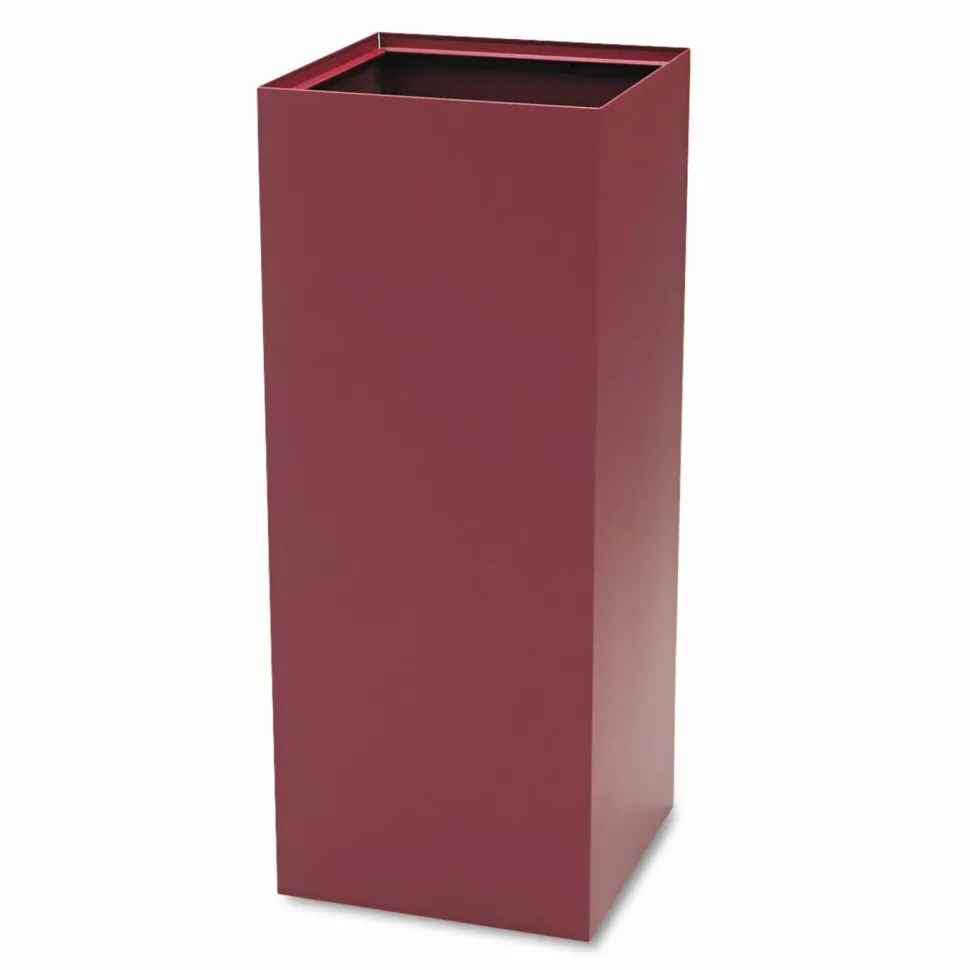 Safco Public Square Recycling Receptacles, Can Recycling, 37 gal, Steel, Burgundy