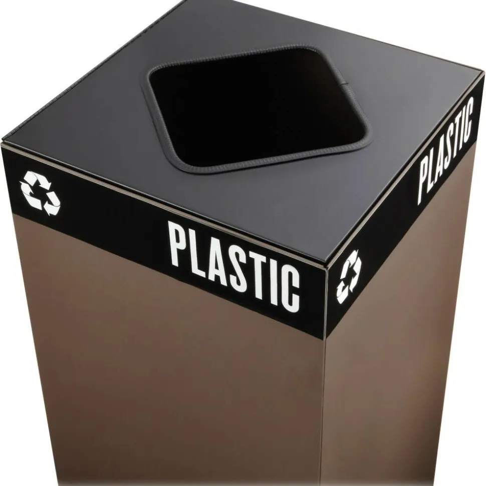 Safco Public Square Recycling Receptacle Lid, 8" Square Opening, 3/4"H x 15"W x 15"D, Black