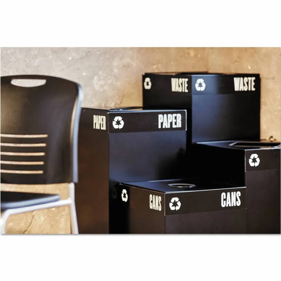 Safco Recycling Receptacle, 42 Gallon, Black