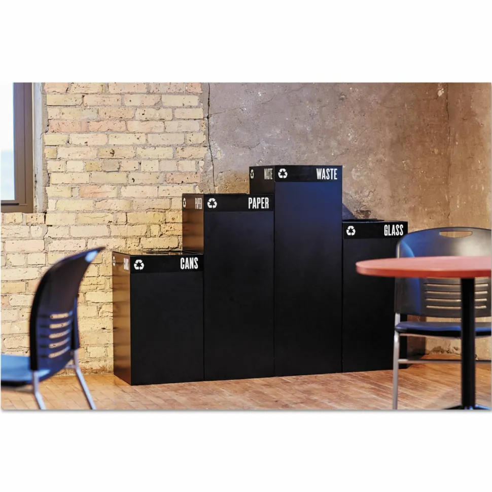 Safco Recycling Receptacle, 42 Gallon, Black