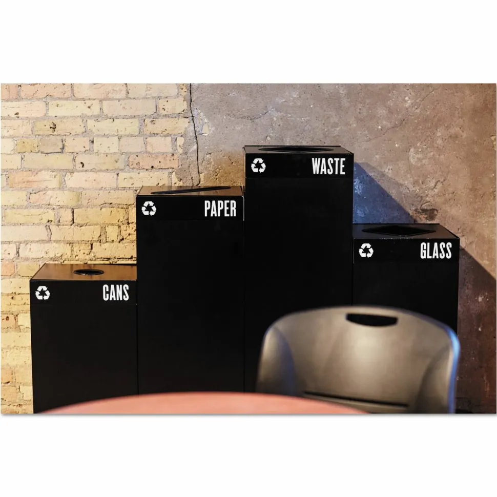Safco Recycling Receptacle, 42 Gallon, Black