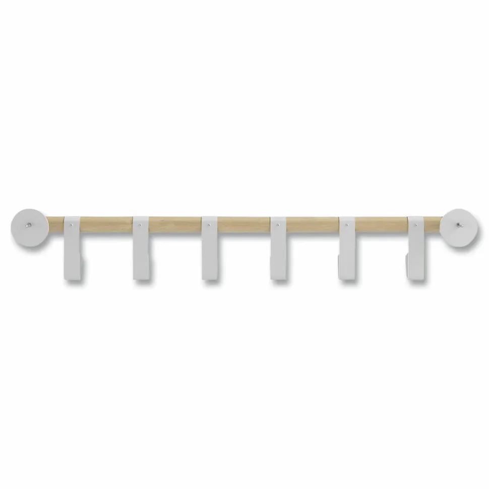 Safco Resi Coat Wall Rack, 6 Hook, 36.25w x 4.25d x 6h, White