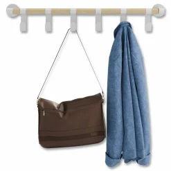Safco Resi Coat Wall Rack, 6 Hook, 36.25w x 4.25d x 6h, White