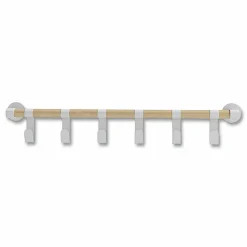 Safco Resi Coat Wall Rack, 6 Hook, 36.25w x 4.25d x 6h, White