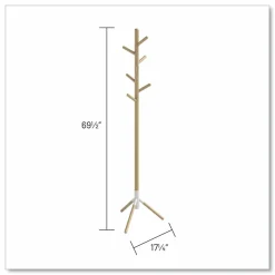 Safco Resi Standing Coat Tree, 6 Hook, 17.25w x 17.25d x 69.5h, White