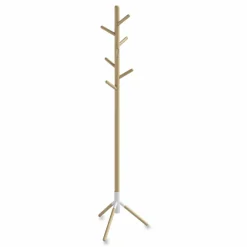 Safco Resi Standing Coat Tree, 6 Hook, 17.25w x 17.25d x 69.5h, White