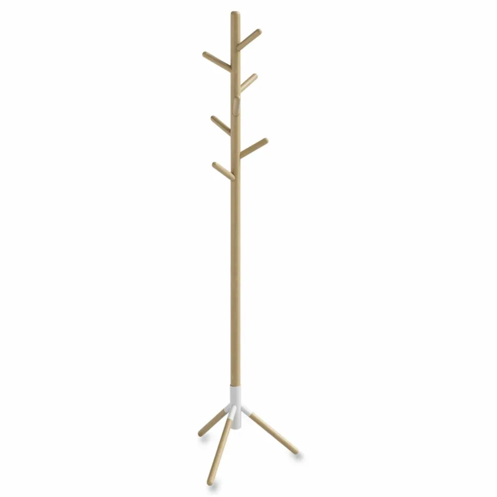 Safco Resi Standing Coat Tree, 6 Hook, 17.25w x 17.25d x 69.5h, White