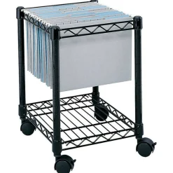 Safco Rolling Cart, Letter/Legal, Black
