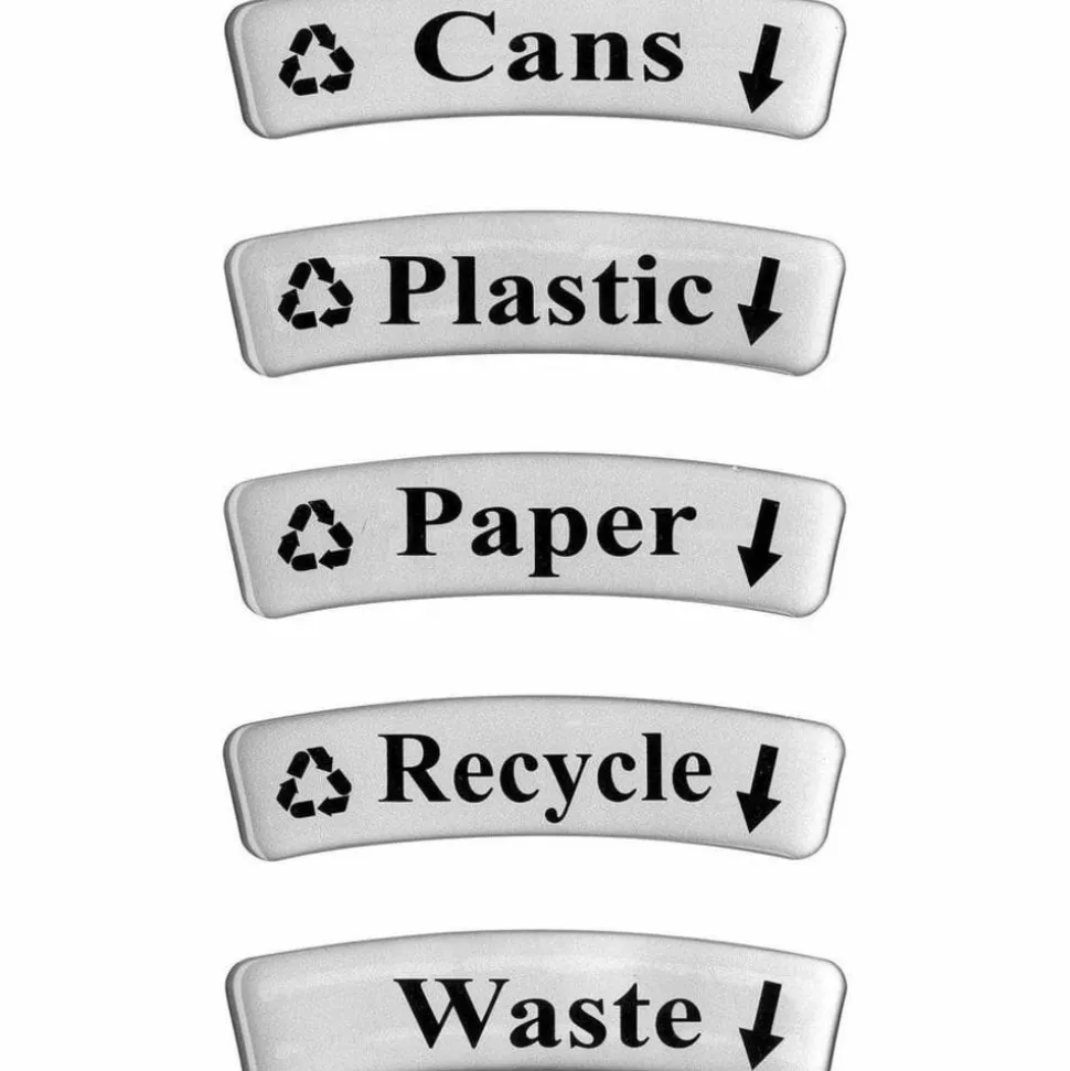 Safco Round Aluminum Dual Recycling Receptacle, 30 Gallons, 17 1/2" x 32 1/2", Stainless Steel