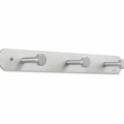 Safco Rounded Design Coat Hooks, 2"H x 18"W x 2 5/8"D, Silver