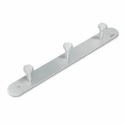 Safco Rounded Design Coat Hooks, 2"H x 18"W x 2 5/8"D, Silver