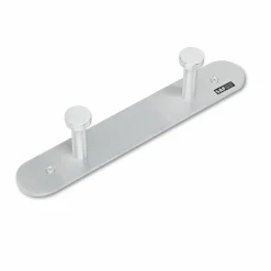 Safco Rounded Nail-Head Wall Mount Coat Rack, 2"H x 12"W x 2-3/4"D, Silver