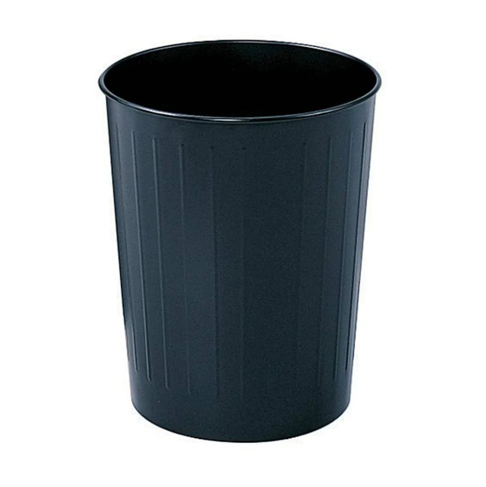 Safco Round Wastebasket, 5 7/8 Gallons, Black