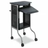 Safco Scoot Presentation Cart, 50 lb Capacity, 4 Shelves, 21.5" x 30.25" x 40.5", Black