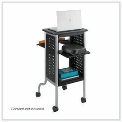 Safco Scoot Presentation Cart, 50 lb Capacity, 4 Shelves, 21.5