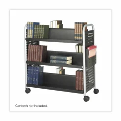 Safco Scoot Steel Book Cart, 6 Double-Sided Shelves, 41 1/2