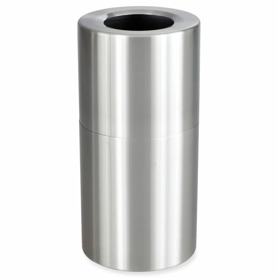 Safco Single Recycling Receptacle, 20 gal, Steel, Brushed Aluminum