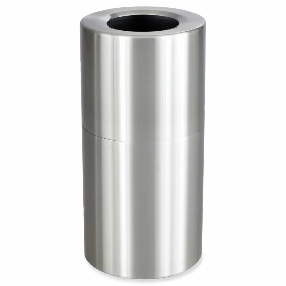 Safco Single Recycling Receptacle, 20 gal, Steel, Brushed Aluminum