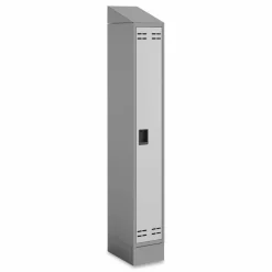 Safco Single Sloped Metal Locker Hood Addition, 12w x 18d x 6h, Gray
