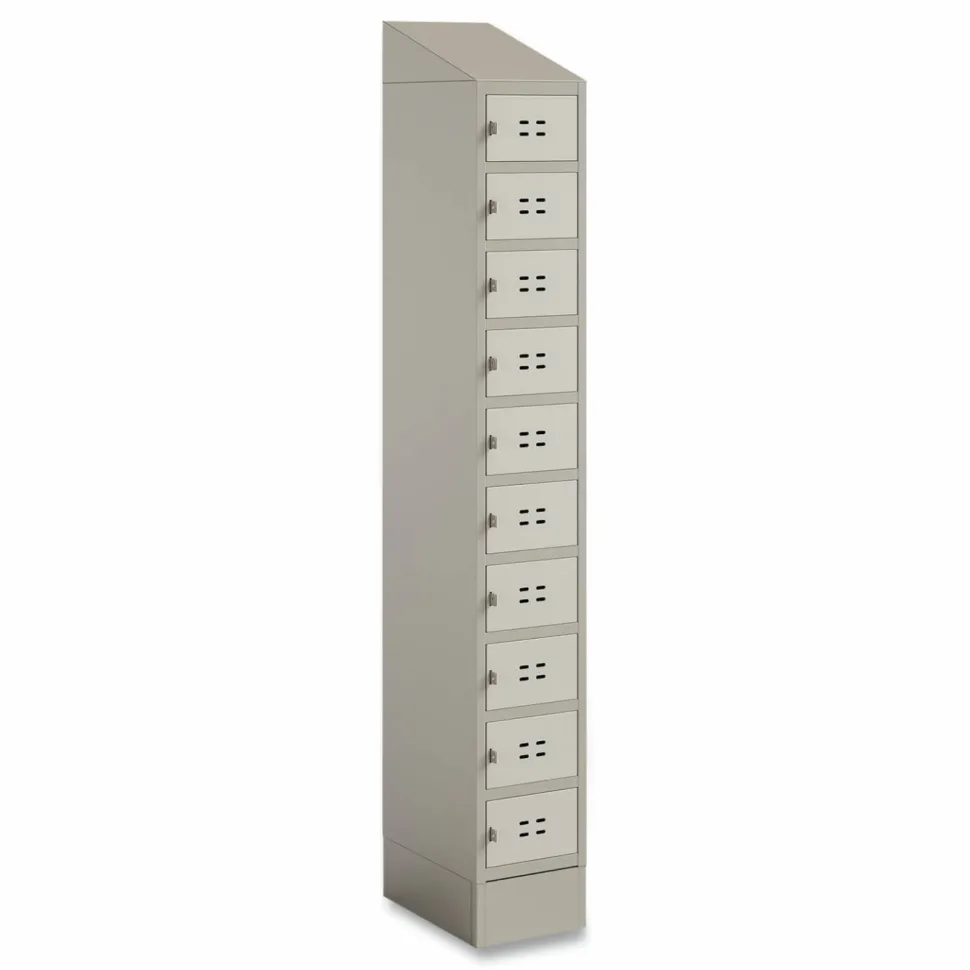 Safco Single Sloped Metal Locker Hood Addition, 12w x 18d x 6h, Tan