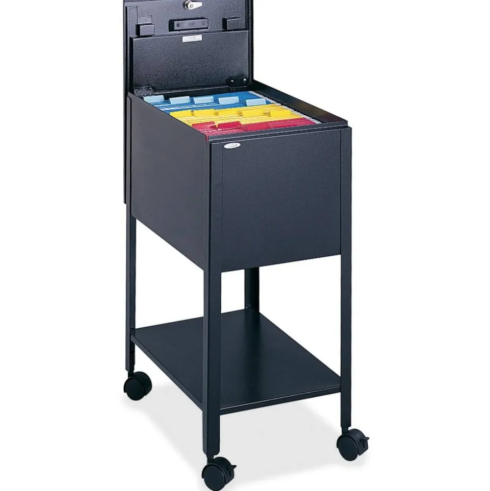 Safco Standard 19-1/4"D Vertical 1-Drawer Mobile Tub File Cabinet, Metal, Black