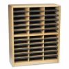 Safco Steel/Fiberboard Literature Sorter, 36 Compartments, 32.25 x 13.5 x 38, Oak