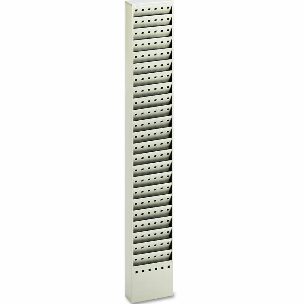 Safco Steel Magazine Rack, 23 Compartments, 10w x 4d x 65.5h, Gray