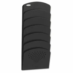 Safco Steel 7-Pocket Wall Rack, 21 3/4"H x 9 1/2"W x 2"D, Black