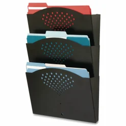 Safco Steel Triple-Tray Letter-Size Wall Pocket, 17 1/4