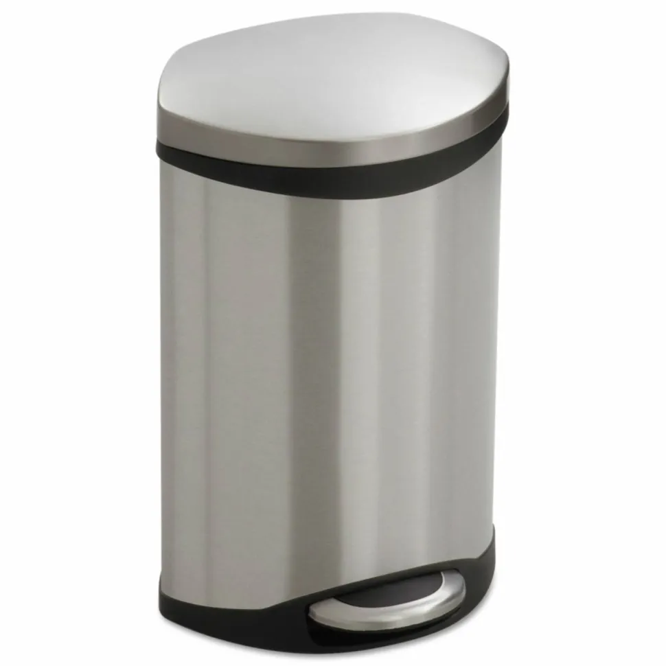 Safco Step-On Medical Receptacle, 3 gal, Steel, Stainless Steel