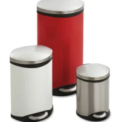 Safco Step-On Medical Receptacle, 3 gal, Steel, Stainless Steel