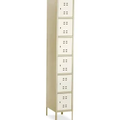 Safco Storage Locker, 6-Box, Single-Column, Tan