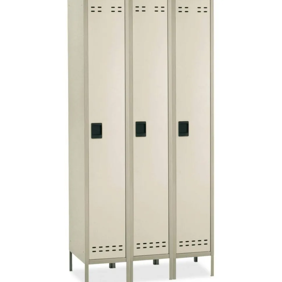 Safco Storage Lockers, Single-Tier, Bank Of 3, Tan