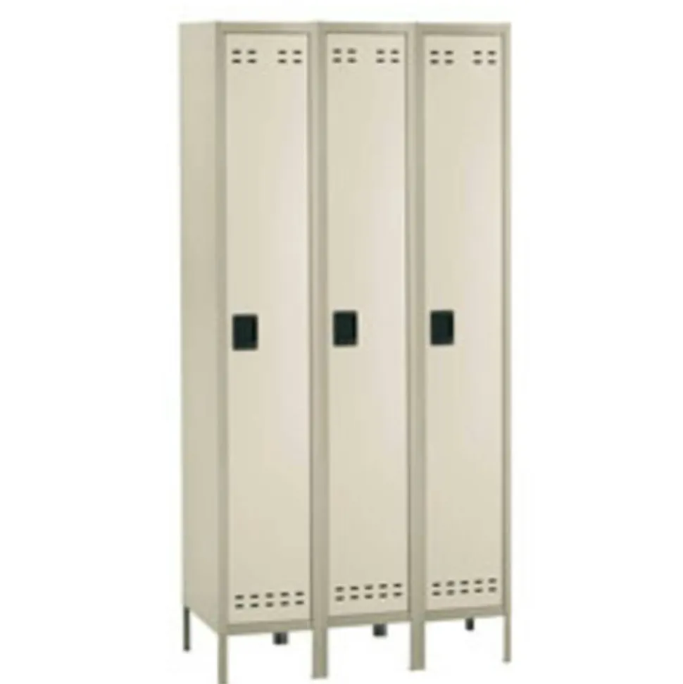Safco Storage Lockers, Single-Tier, Bank Of 3, Tan