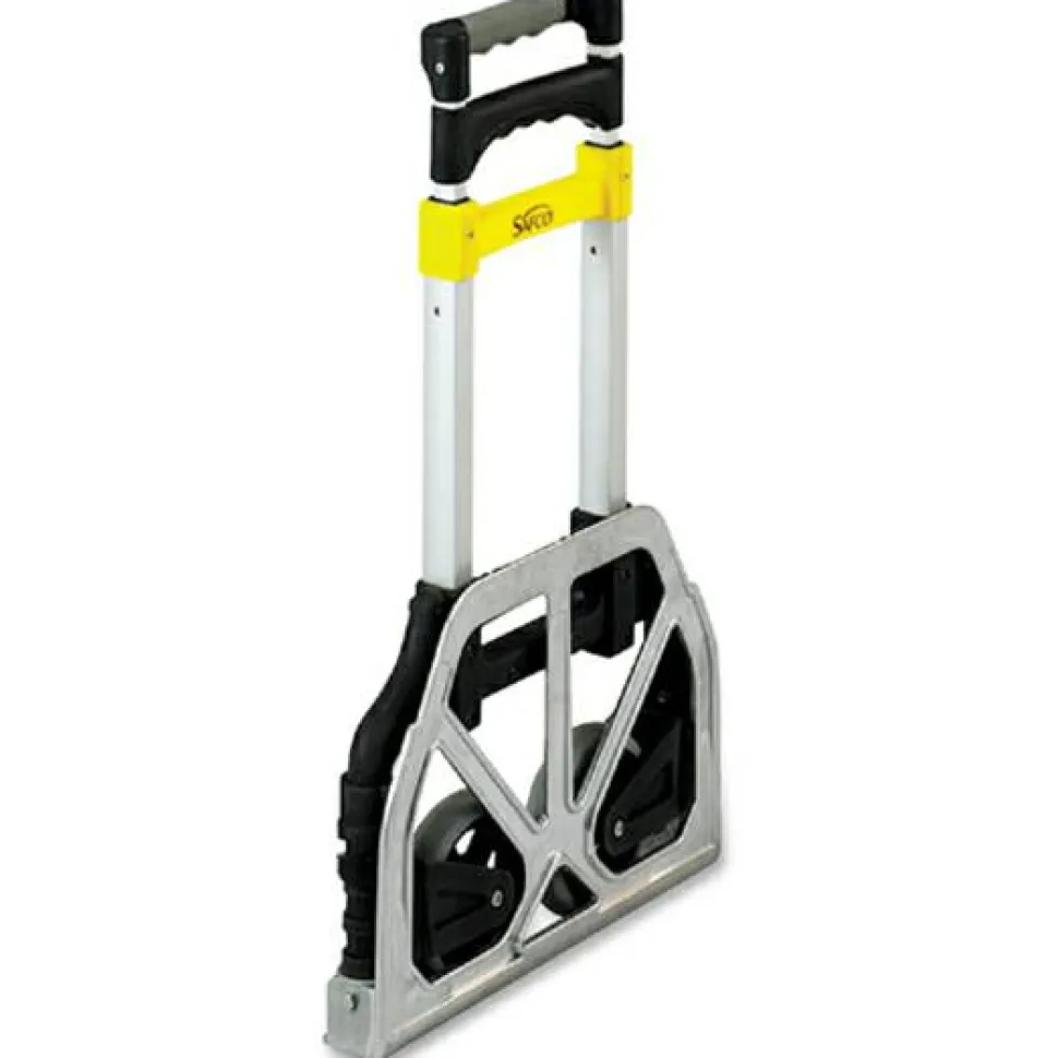 Safco Stow & Go Cart Lightweight Hand Truck, 110 Lb. Capacity, 5" Wheels, Gray