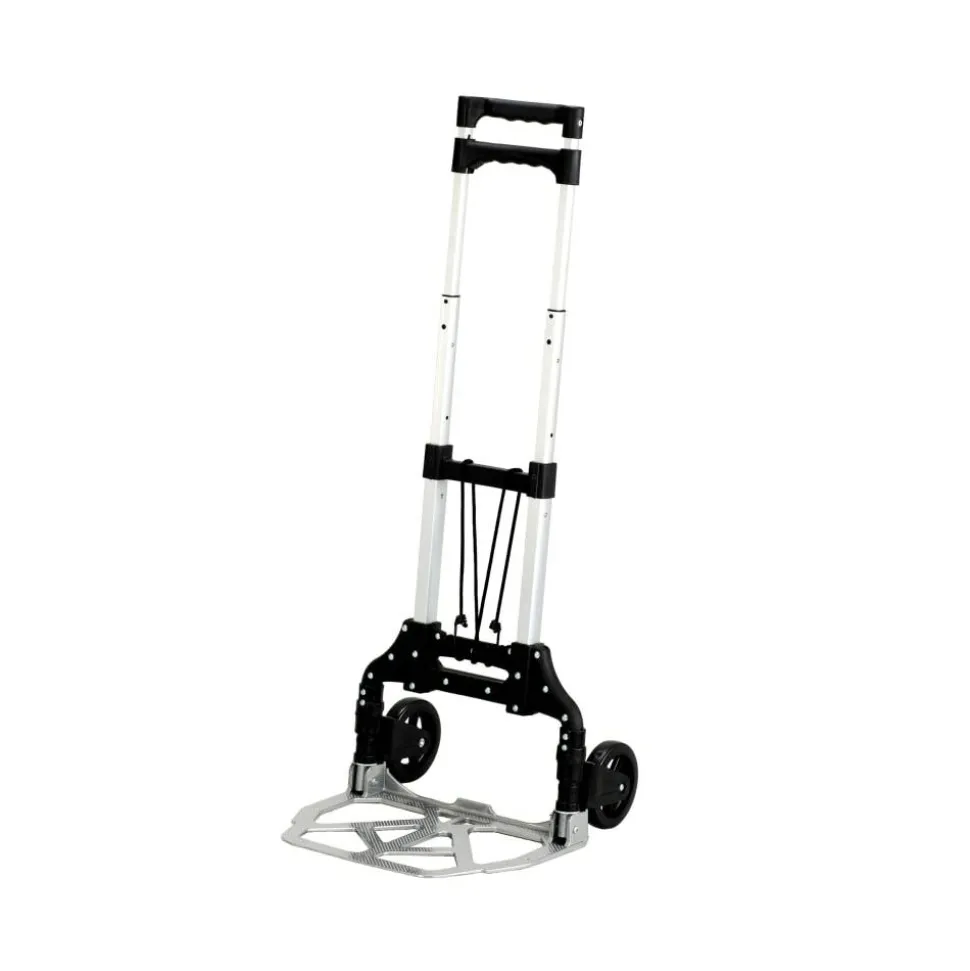 Safco Stow & Go Cart Lightweight Hand Truck, 110 Lb. Capacity, 5" Wheels, Gray