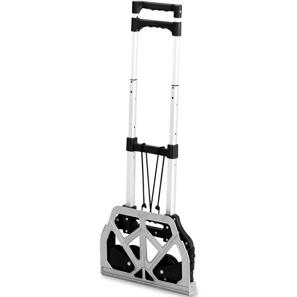 Safco Stow & Go Cart Lightweight Hand Truck, 110 Lb. Capacity, 5" Wheels, Gray