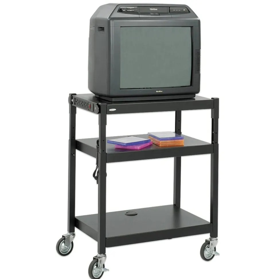 Safco 36"-Tall Height-Adjustable Audio/Visual Cart