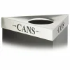 Safco Trifecta Waste Receptacle Lid, Laser Cut "CANS" Inscription, Stainless Steel
