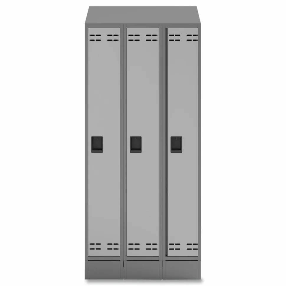 Safco Triple Sloped Metal Locker Hood Addition, 36w x 18d x 6h, Gray
