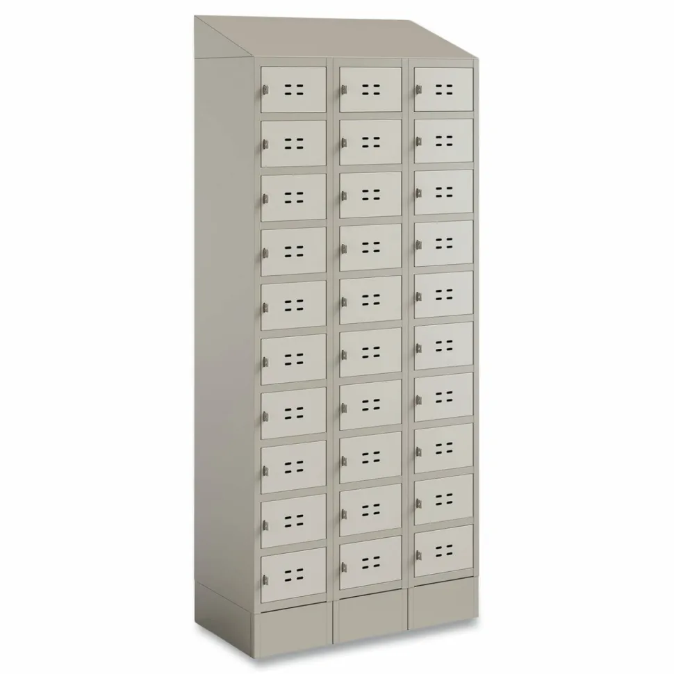 Safco Triple Sloped Metal Locker Hood Addition, 36w x 18d x 6h, Tan
