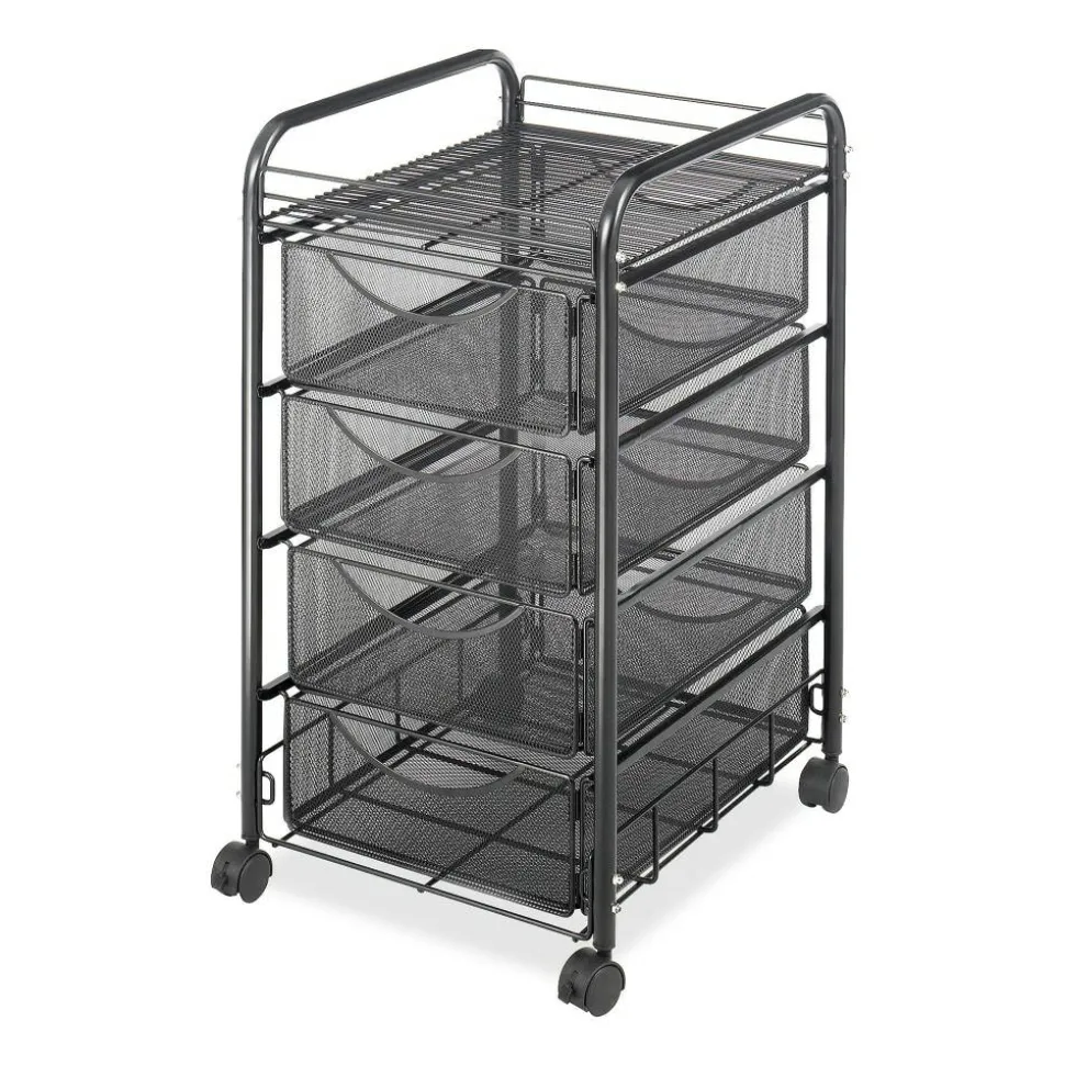 Safco Tubular Steel Frame Mobile File Cart, 27"H x 15 3/4"W x 17"D, Black