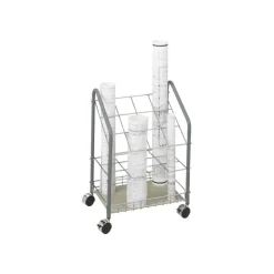 Safco Tubular Steel Wire Roll File, 12 Compartments, 3 3/4", Light Gray