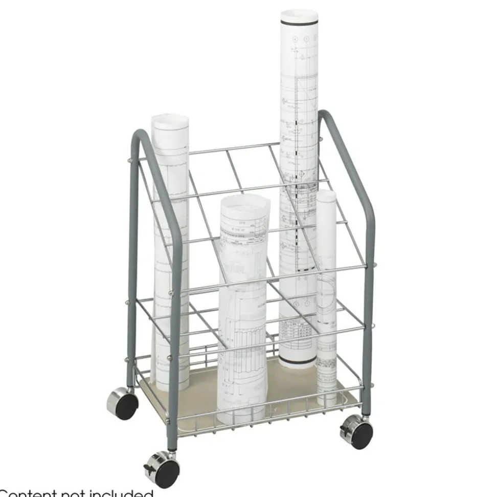 Safco Tubular Steel Wire Roll File, 12 Compartments, 3 3/4", Light Gray