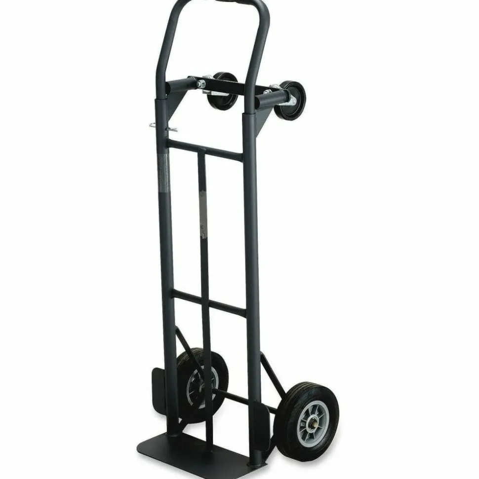 Safco Tuff Truck Convertible Hand Truck, 400-500 Lb. Capacity, 8" Wheel, Black