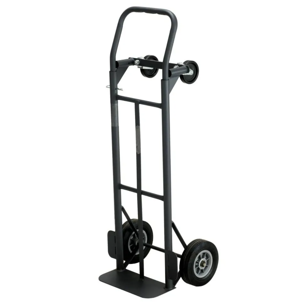 Safco Tuff Truck Convertible Hand Truck, 400-500 Lb. Capacity, 8" Wheel, Black